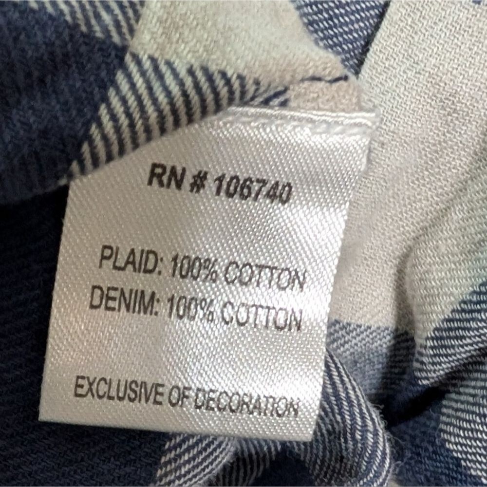 Back in the Saddle pearl snap cotton flannel buffalo check shirt size Medium - Picture 8 of 10